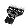 Miniatyrbillede 3 af 5: USB 2.0 1 til 2 port 9 ben kabeladapter Bundkort frontpanel