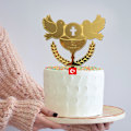 Miniatyrbillede 3 af 5: 1 Stk Baptist Cake Topper Pigeons IHS Eucharist Golden Silver Cak Gold