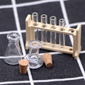 Miniatyrbilde 6 av 8: 1Sett 1:12 Dukkehus Miniatyrprøverørsmålekopp m/stativ La A 1Set