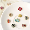 Miniatyrbillede 7 af 8: 25 Stk14mm Blomsterformet Sparkling Button Flatback Sydug mixed color
