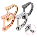 Miniatyrbilde 2 av 5: D Form Minilåsspenner Nøkkelring Bilspenne Utendørs EDC-verktøy H Silver M