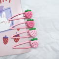 Pikkukuva 3 / 8: 2kpl e Sweet Strawberry Hiusneula Ihana vaaleanpunainen hiusklipsit Tytöt Ha A2