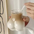Pikkukuva 2 / 8: Ice Coffee Cup e Butt Glass 450 ml Lasitavara hauska kahvimuki Dr.