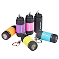 Miniatyrbillede 5 af 8: LED mini lommelygte bærbar USB genopladelig nøglering Flashli black