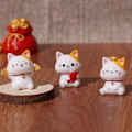 Miniatyrbild 3 av 8: 1 st nyår tecknad Lucky Cat Micro Landscape Resin Cat Micr C