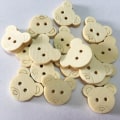 Pikkukuva 4 / 8: 20 kpl Teddy Bear Charms 2-reikäiset puuompelunapit lapsille 40pcs