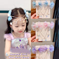 Pikkukuva 4 / 8: Lapset Mermaid Princess Pearl Fringe Bow Otsaketju Hiukset A3