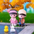 Miniatyrbillede 4 af 8: Mini Dreng Pige Model Figurer Håndværk Elskere Figurer Par Mini A7
