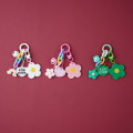 Pikkukuva 3 / 8: Creative Candy Color Flower Heart Riipus avaimenperä ja avaimenperä Ba White