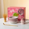 5 delar bambu Matcha-vispset Chasen Chashaku Matcha-visp Te Purple