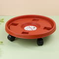 Universal Blomkruka Hjul Rund Plastbricka Flyttbar Tung 30cm
