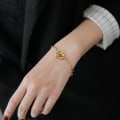 Miniatyrbild 3 av 7: 1 st modelegering ihålig blomma stålkula OT spänne armband
