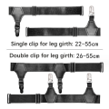 Miniatyrbilde 4 av 8: Kvinner Sexy Punk Goth PU skinn Elastisk strømpebånd Ben Lårring C Plastic double clamp