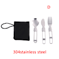 Pikkukuva 1 / 8: 1set Portable Travel Picnic Kokoontaitettava set Lusikkahaarukkatangot D