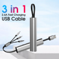 Miniatyrbillede 2 af 7: USB-opladningskabel til Micro USB Type-C 3A 3-i-1 Blue