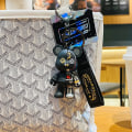 Miniatyrbillede 5 af 8: Robot Mekanisk Bjørn Nøglering Læder Nøglering til Mænd Kvinder Blue