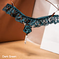 Pikkukuva 1 / 8: Uudet Pearls Rose -koristeilut stringit, kirjontalaukut naisten Dark green
