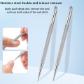 Pikkukuva 1 / 8: 1 kpl Kaksipäinen ruostumaton teräs icle Pusher Nail Manikyyri Re