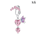 Miniatyrbilde 8 av 8: Hjerteformede vinger Rustfritt stål Nesestuds Belly Nipple Ring A4