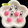 Miniatyrbild 5 av 7: Rose Red Fat Star Key Ring Holder Glitter Pendant Colorful Keyc