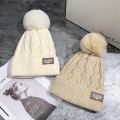 Miniatyrbilde 4 av 8: Vinterlue Ny fleecefôret varm ulllue n Style luehatt Fa Black