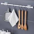 Miniatyrbild 3 av 6: Justerbar gardinstångshållare Clip Självhäftande klämkrok Wal 2PCS