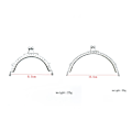 Miniatyrbild 3 av 8: 8,5/10,5/12,5/15,5 CM blankt silver Basic halvcirkel metallväska 8.5cm