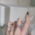 Miniatyrbillede 1 af 5: Kæderinge Til Kvinder Piger Shiny Rhinestone Zircon Multi-layer