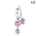 Miniatyrbilde 1 av 8: Hjerteformede vinger Rustfritt stål Nesestuds Belly Nipple Ring A4