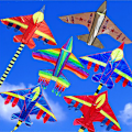 Pikkukuva 3 / 7: Sarjakuva Lasten leija Sininen Punainen Fighter Rainbow Plane Suuri leija A19