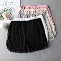 Miniatyrbild 3 av 5: Kvinnor Vår Sommar Samma färg Sida Spets Säkerhetsshorts Byxor Sw White