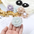 Miniatyrbillede 4 af 8: 1 Stk 5 cm Mesh Gaze Blomster Til DIY Bryllupsfest Tøj Sko Gray