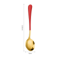 Miniatyrbilde 1 av 8: 1 stk Rustfritt stål Langt Håndtak Stor Rissuppeskje Ramen Nood Gold red