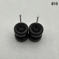 Miniatyrbild 1 av 8: 1 Set 1/64 modellbilhjul med gummidäck Modifierade delar Ve B10 fork Black