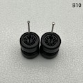 Miniatyrbillede 1 af 8: 1 sæt 1/64 model bilhjul med gummidæk Modificerede dele Ve B10 fork Black