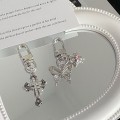 Pikkukuva 7 / 8: Cross Keychain Creative pyörivä reppuriipus Silver-A8