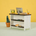 Miniatyrbillede 2 af 8: 1:12 Dukkehus Miniature Skrivebord Dobbeltlags Opbevaringsbordsmøbel Apricot