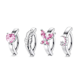 Miniatyrbillede 4 af 8: Blomst sommerfugl hjerte form navle ring Rhinestones Nave A3