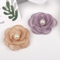 Miniatyrbilde 7 av 8: 1 Stk 5cm Mesh Gaze Blomster For DIY Bryllupsfest Klær Sko Khaki