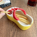 Miniatyrbild 3 av 8: Flip Flops Ketchup Sojasås Dipper Bärbar keramisk salladssås Red