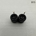 Miniatyrbillede 1 af 8: 1 sæt 1/64 model bilhjul med gummidæk Modificerede dele Ve B15 5Claws Black