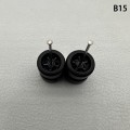 Pikkukuva 1 / 8: 1 set 1/64 mallin auton pyörät kumirenkailla muokatut osat Ve B15 5Claws Black