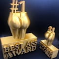 Miniatyrbillede 3 af 8: Gold Award Ornament Best Ass Gold Resin Trophy Ornament No Defo A1
