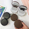 Miniatyrbillede 3 af 8: e Chokoladekageformet rund lommespejl Mini Foldbar Mak Coffee