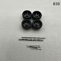 Miniatyrbillede 1 af 8: 1 sæt 1/64 model bilhjul med gummidæk Modificerede dele Ve B30 5Claws Black