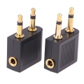 Pikkukuva 5 / 8: 2kpl Kannettavat Aviation Headset Conversion Plug Plane Seat Headp