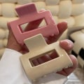 Pikkukuva 4 / 6: Hair Claws Clip Naisten Ponytail Clips Geometric Square Mediu White