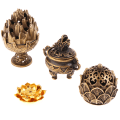 Miniatyrbillede 6 af 8: 1 Stk Alloy Small Lotus Mountain Hollow Out røgelsespindbrænder D