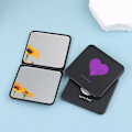 Miniatyrbillede 5 af 8: 1 PC bærbare hånd mini makeup spejle Dobbeltsidet kompakt spejl Heart