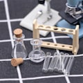 Miniatyrbilde 7 av 8: 1Sett 1:12 Dukkehus Miniatyrprøverørsmålekopp m/stativ La A 1Set